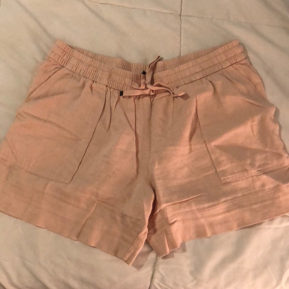 Pale Pink Linen Shorts